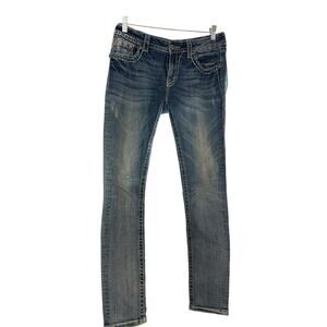 Miss Me Jeans Size 29 Skinny Medium Wash JP585352 Embellished Flap Pocket